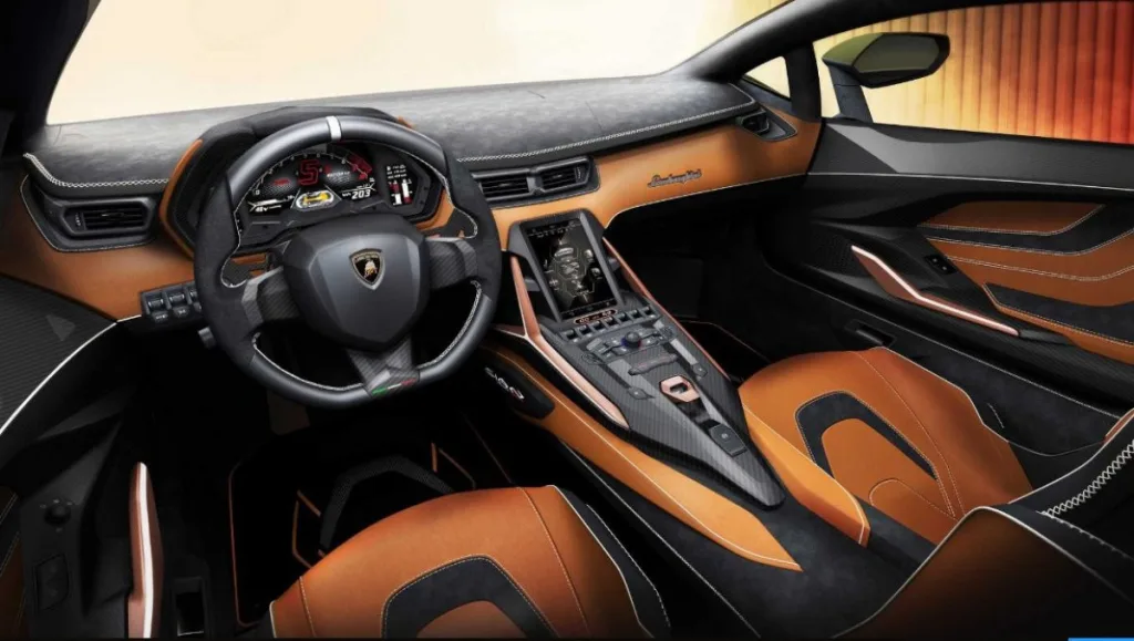 Le design de l'intérieur de la Lamborghini Sian.