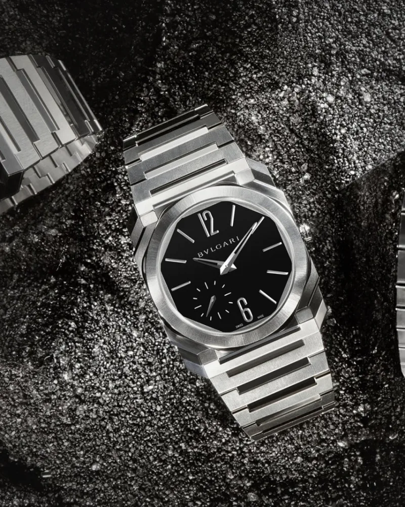 La montre Octo Finissimo de Bulgari.