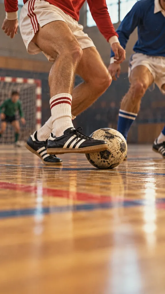 Un match de futsal en salle