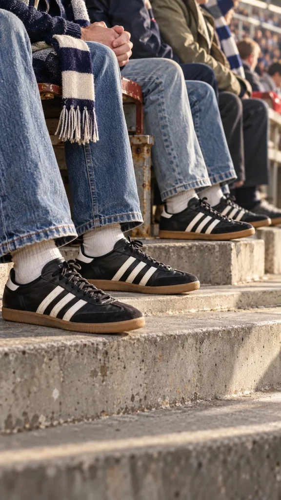 Des supporters en tribune, Samba aux pieds