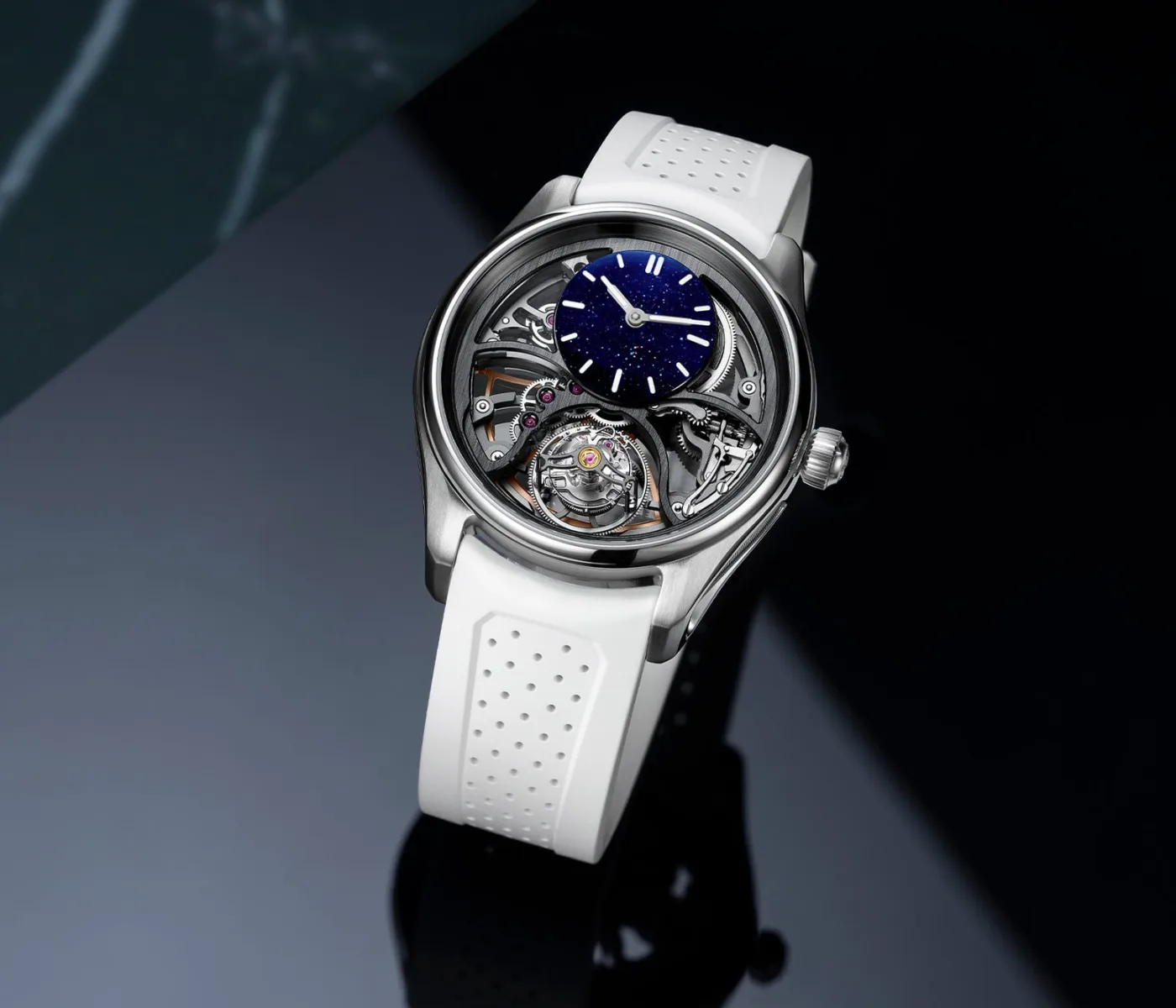 H. Moser & Cie. Pioneer Cylindrical Tourbillon Skeleton Aventurine Saquon Barkley Edition