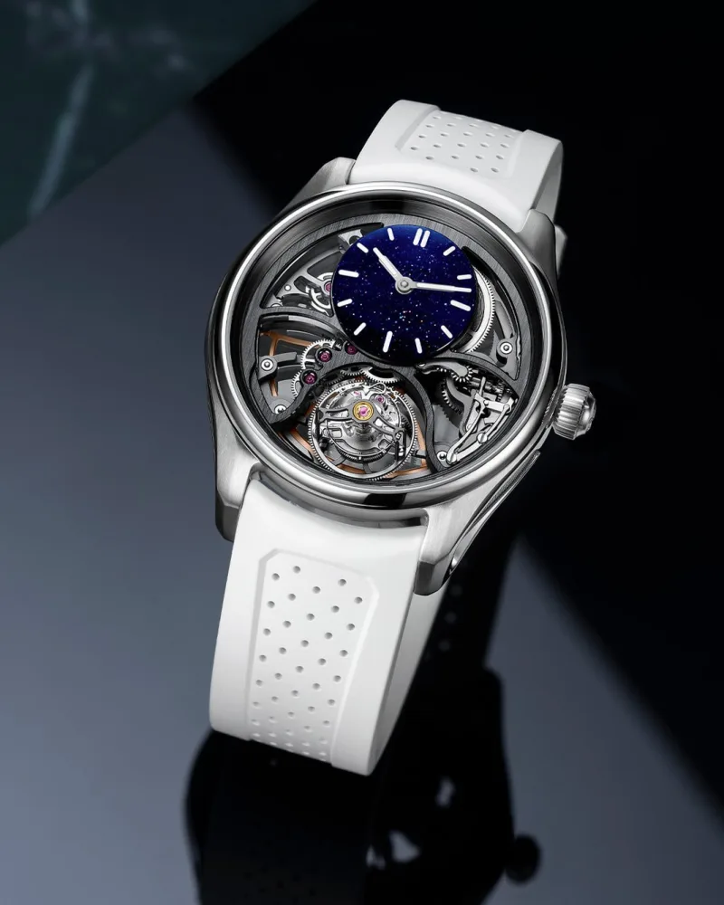 H. Moser & Cie. Pioneer Cylindrical Tourbillon Skeleton Aventurine Saquon Barkley Edition