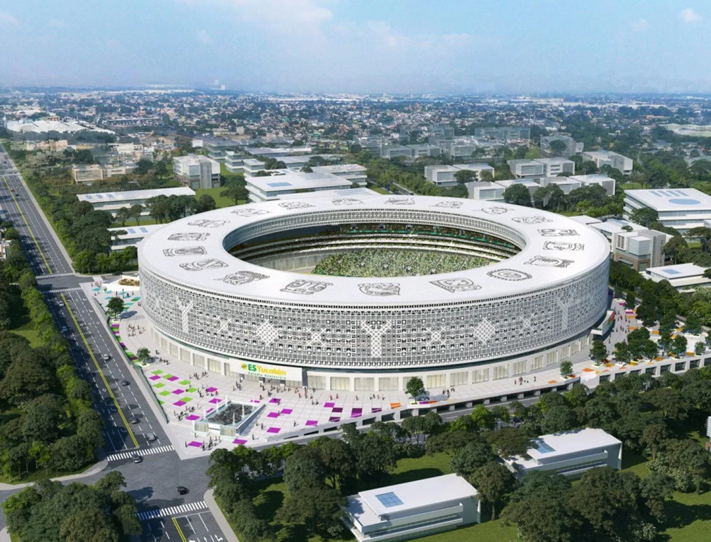 L'Estadio Sostenible de Yucatan, le nouveau stade imaginé par le cabinet d'architecture Populous, prévu pour 2023.