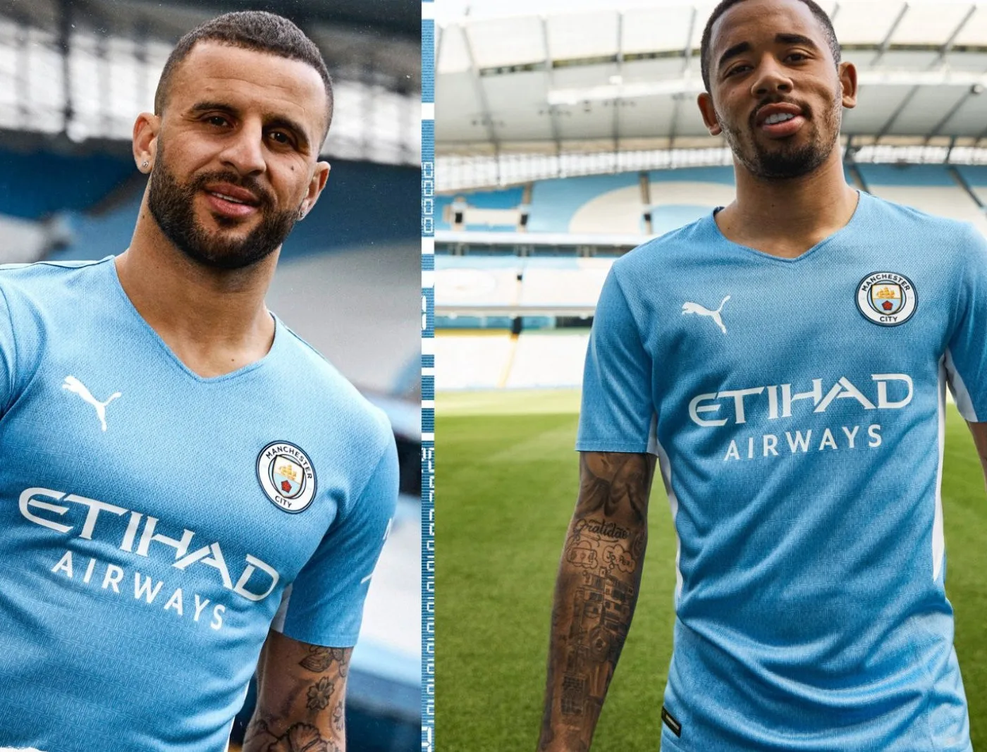 Le maillot domicile 2021-2022 de Manchester City.